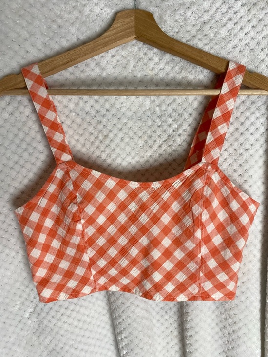 aerie Tops - Aerie Melon Gingham Crop Top